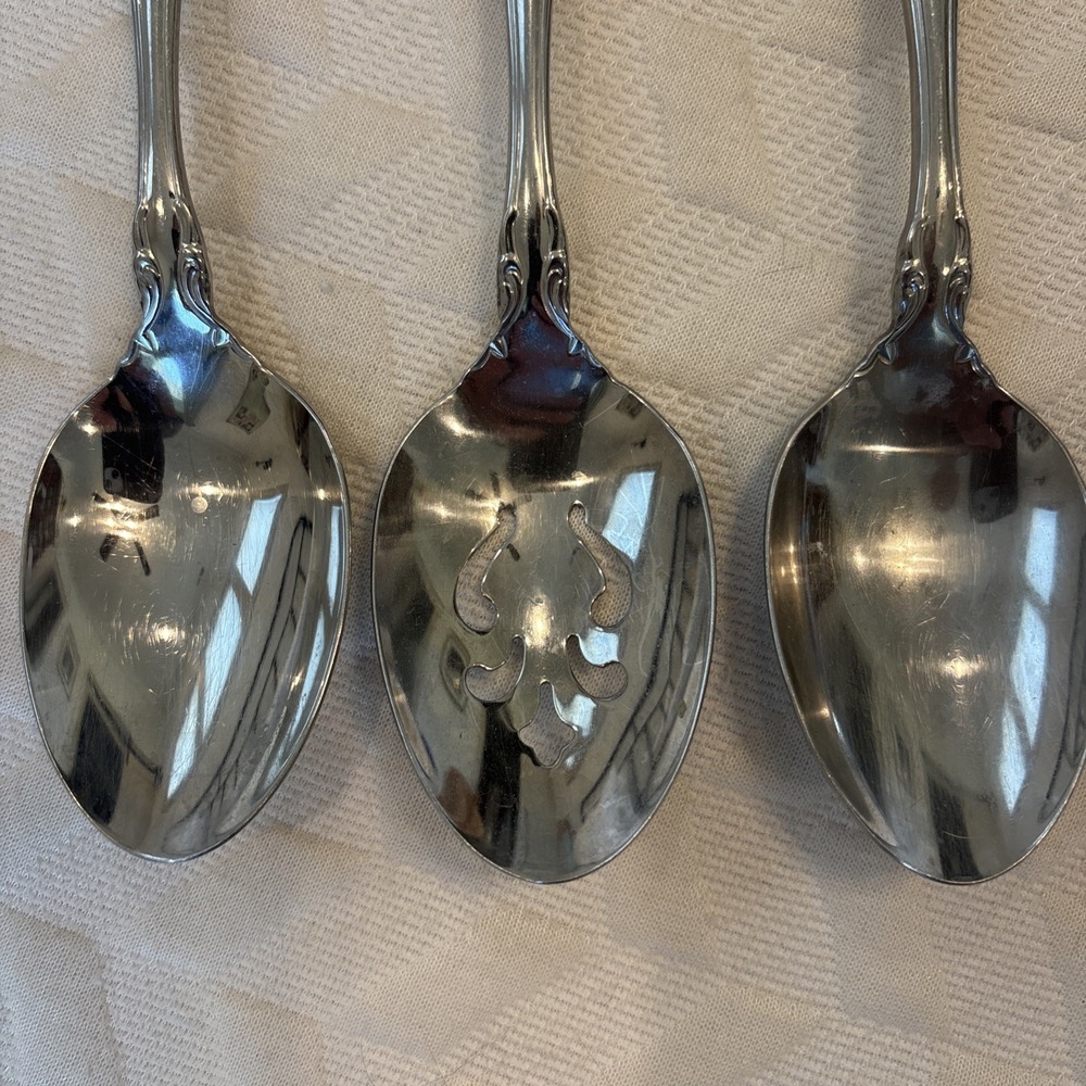 Oneida FREDERICK II 8.5 Serving Spoons (3) Stainless Heirloom Glossy Silverware - Picture 8 of 9